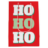 Merry Christmas HoHoHo Party Minimalist Plain Medium Cadeauzakje (Achterkant)