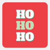 Merry Christmas HoHoHo Party Minimalist Plain Vierkante Sticker (Voorkant)