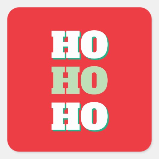 Merry Christmas HoHoHo Party Minimalist Plain Vierkante Sticker (Voorkant)