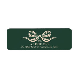 Merry Christmas Holiday Bow Retouradreslabel Etiket