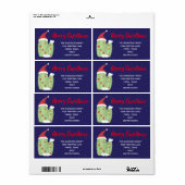 Merry Christmas Holiday Cactus Address Label (Full Sheet)