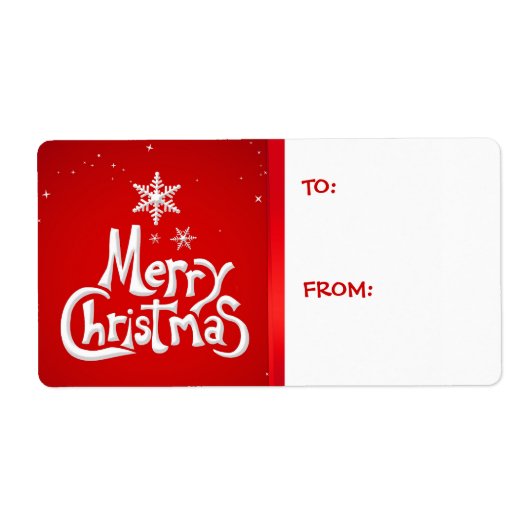 Merry Christmas Holiday Cadeau Labels labels (Voorkant)