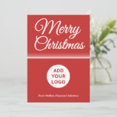 Merry Christmas Holiday Card with Logo Feestdagenkaart (Staand voorkant)