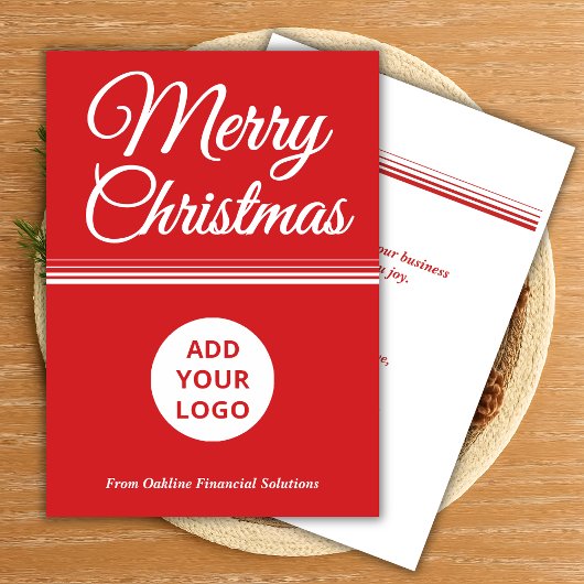 Merry Christmas Holiday Card with Logo Feestdagenkaart