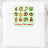 Merry Christmas Holiday Cookies Bakken Cookie Swap Vierkante Sticker (Tas)
