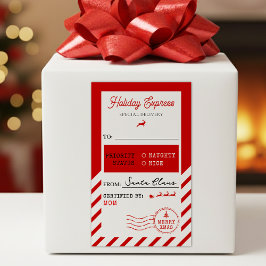 Merry Christmas Holiday Express Mail To From Rechthoekige Sticker