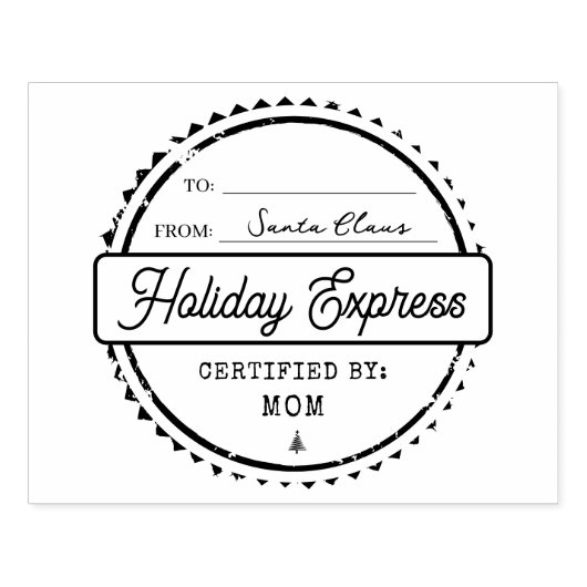 Merry Christmas Holiday Express Mail To From Rubberstempel (Afrduk)