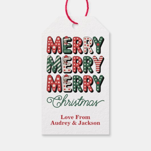 Merry Christmas Holiday Gift Tag Cadeaulabel (Achterkant)