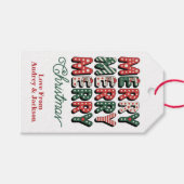 Merry Christmas Holiday Gift Tag Cadeaulabel (Voorkant (Horizontaal))
