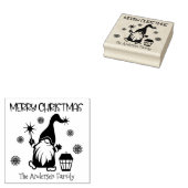 Merry Christmas Holiday gnome aangepaste naam Rubberstempel (Gestempeld)
