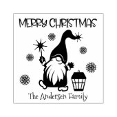Merry Christmas Holiday gnome aangepaste naam Rubberstempel (Afrduk)