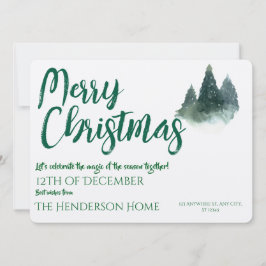 Merry Christmas Holiday Greeting Card Invitation Kaart