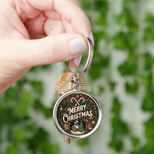 Merry Christmas Holiday Keychain (Hand)