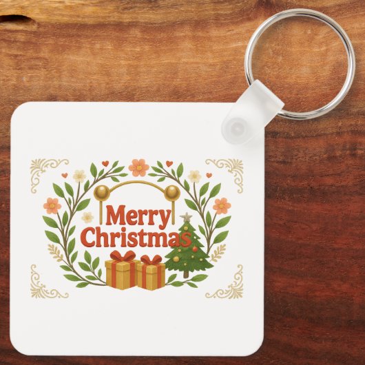 Merry Christmas Holiday Keychain (Achterkant)