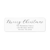 Merry Christmas Holiday Mail Return Address Label (Voorkant)