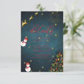 Merry Christmas Holiday Party Gastgegevens Informatiekaartje (Staand voorkant)