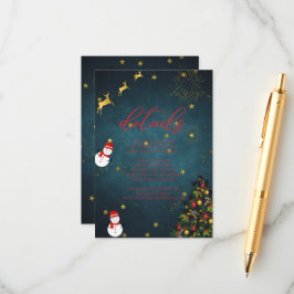 Merry Christmas Holiday Party Gastgegevens Informatiekaartje