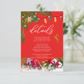 Merry Christmas Holiday Party Gastgegevens Informatiekaartje (Staand voorkant)