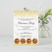 Merry Christmas Holiday Party Glitter Kaart (Staand voorkant)