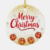 Merry Christmas Holiday Party Glitter Keramisch Ornament (Voorkant)
