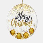 Merry Christmas Holiday Party Glitter Keramisch Ornament (Links)
