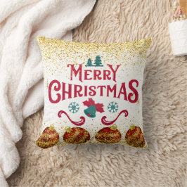 Merry Christmas Holiday Party Glitter Kussen