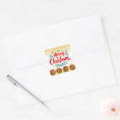 Merry Christmas Holiday Party Glitter Vierkante Sticker (Envelop)