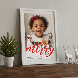 Merry Christmas Holiday Photo Foto Afdruk