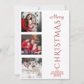 Merry Christmas Holiday Photos Collage Typography Feestdagenkaart (Voorkant)