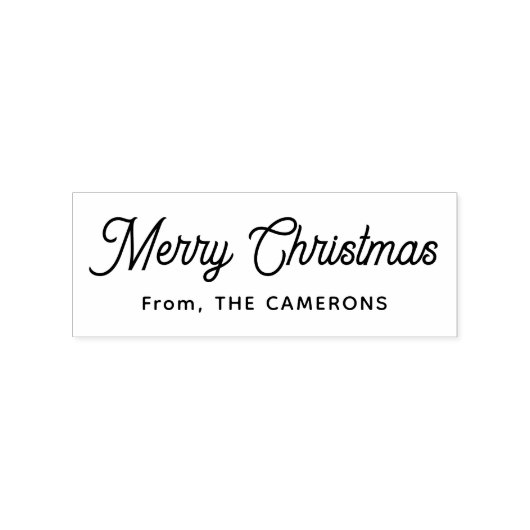 Merry Christmas Holiday Phrase Script Tekstnaam Rubberstempel (Afrduk)