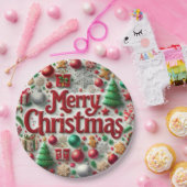 Merry Christmas Holiday Plate Papieren Bordje (Feest)