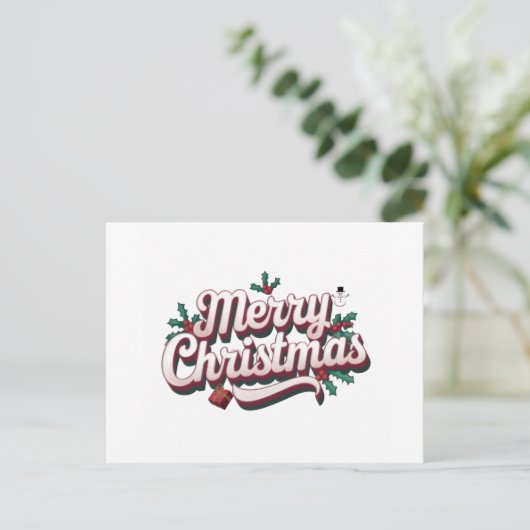 Merry Christmas Holiday Postcard – Festive Winter  Feestdagenkaart (Staand voorkant)