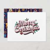 Merry Christmas Holiday Postcard – Festive Winter  Feestdagenkaart (Voorkant / Achterkant)