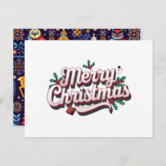 Merry Christmas Holiday Postcard – Festive Winter  Feestdagenkaart