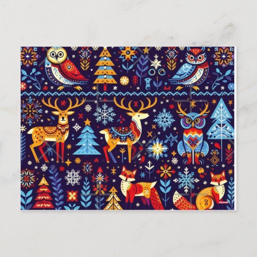Merry Christmas Holiday Postcard – Festive Winter  Feestdagenkaart (Achterkant)