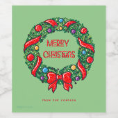 Merry Christmas Holiday Reef gepersonaliseerd mode Wijn Etiket (Enkel label)