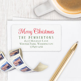 Merry Christmas Holiday Retour Adreslabel Etiket
