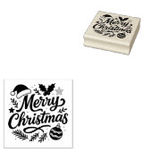 Merry Christmas Holiday Rubber Stamp Rubberstempel (Gestempeld)