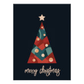 Merry Christmas holiday seasonal art xmas tree  Perfect Poster (Voorkant)