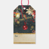 Merry Christmas Holiday Splendor Naam toevoegen Cadeaulabel (Achterkant)