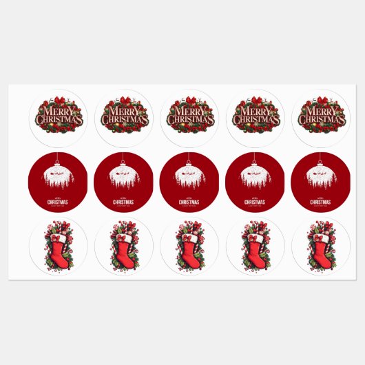 Merry Christmas Holiday Stickers (Vel)
