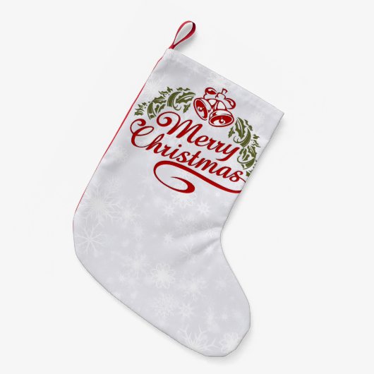 "Merry Christmas" Holiday Stocking Kleine Kerstsok (Voorkant (Hangend))