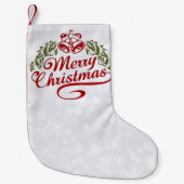 "Merry Christmas" Holiday Stocking Kleine Kerstsok (Voorkant)