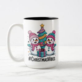 Merry Christmas Holiday Vibes Tweekleurige Koffiemok
