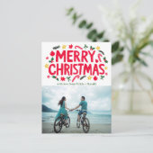 MERRY CHRISTMAS Holiday Xmas CUSTOM FOTO Briefkaart (Staand voorkant)
