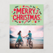 MERRY CHRISTMAS Holiday Xmas CUSTOM FOTO Briefkaart (Voorkant)