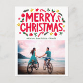 MERRY CHRISTMAS Holiday Xmas CUSTOM FOTO Briefkaart (Voorkant)