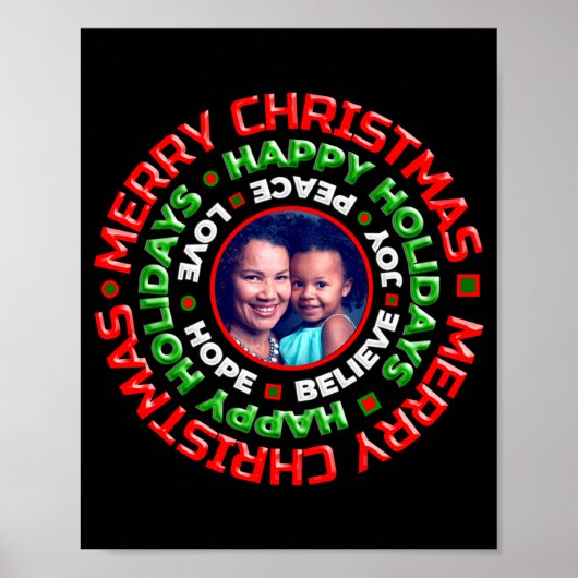 Merry Christmas Holidays Family Photo Poster (Voorkant)
