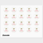 Merry Christmas Holly Baked Goods Waterverf Ronde Sticker (Vel)
