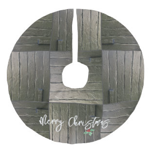 MERRY CHRISTMAS Holly Barn Door Moderne Boerderij Imitatie Linnen Kerstboom Kleed